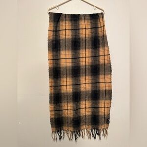 Steve Madden Black and Tan Plaid scarf